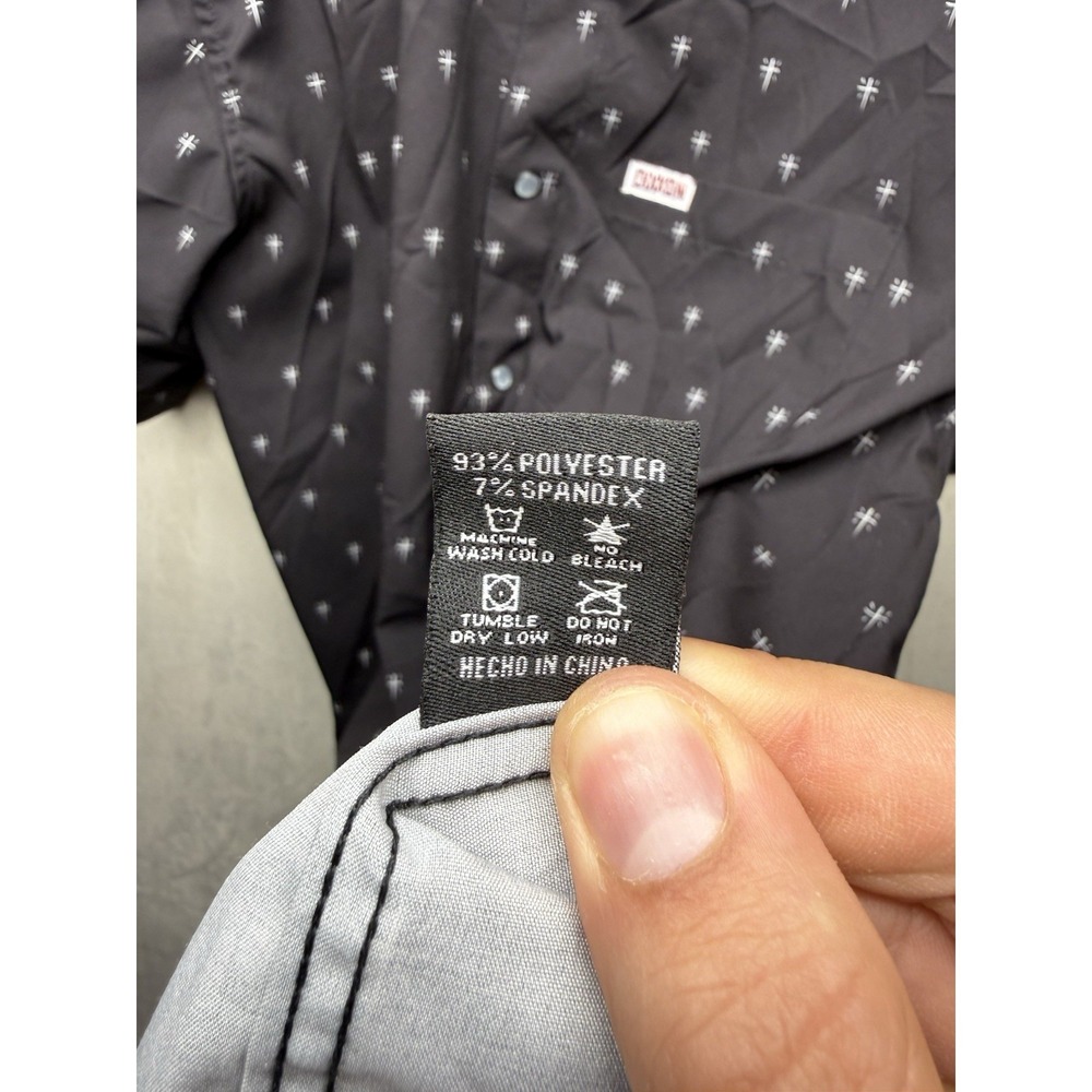 Dixxon Flannel Co The Historia Party Shirt Mens L Black Short Sleeve Pearl Snaps - Picture 7 of 7